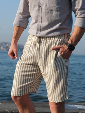 Striped Drawstring Bermuda Short