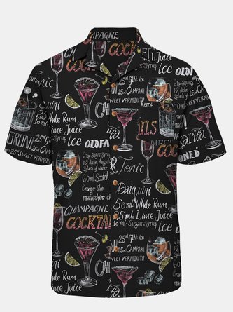 Cocktail Chest Pocket Short Sleeve Resort Shirt