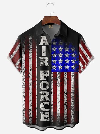 Veterans Air Force Chest Pocket Short Sleeve Casual Shirt