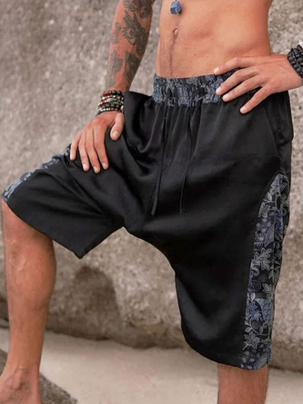 Cotton Paisley Casual Bermuda Shorts