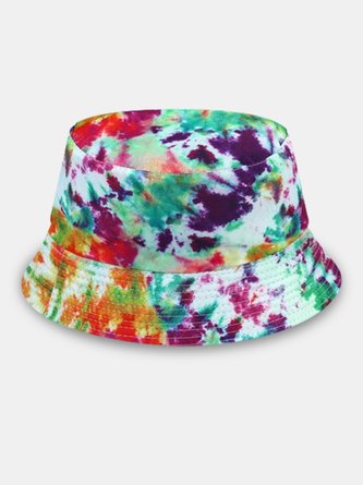 Ombre Tie Dye Pattern Reversible Bucket Hat Sun Protection Vacation