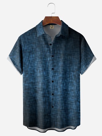 Dark Pattern Chest Pocket Short Sleeve Shirt