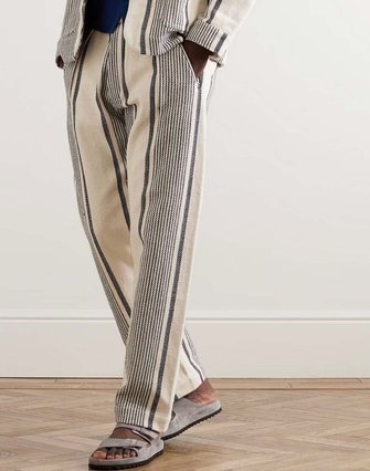 Stripe Elastic-Waist Pants