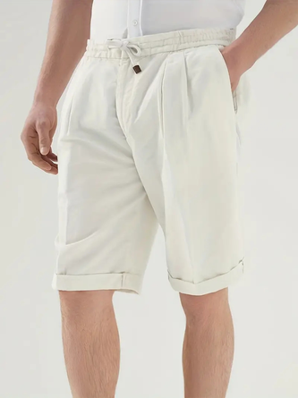 Cotton Plain Casual Bermuda Shorts
