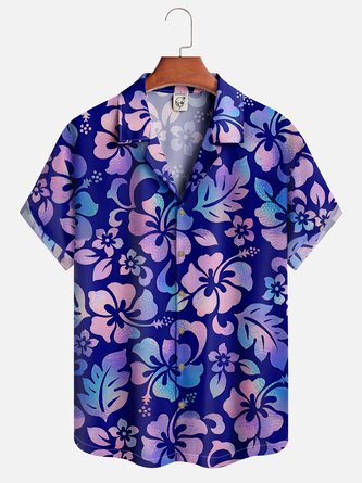 Colorful Hibiscus Short Sleeve Aloha Shirt