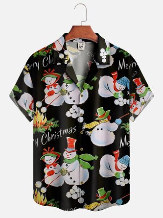Christmas Snowman Aloha Shirt