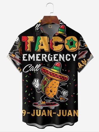 Taco Chest Pocket Short Sleeve Casual Shirt