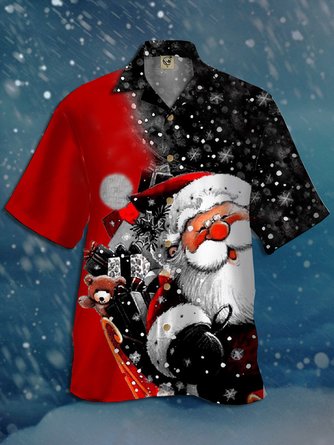 Big Size Santa Short Sleeve Aloha Shirt