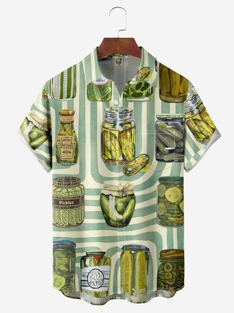 Pickle Jars Chest Pocket Short Sleeve Casual Shirt