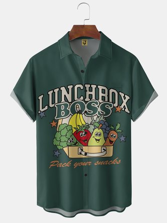 Lunchbox Chest Pocket Short Sleeve Hawaiian Shirt