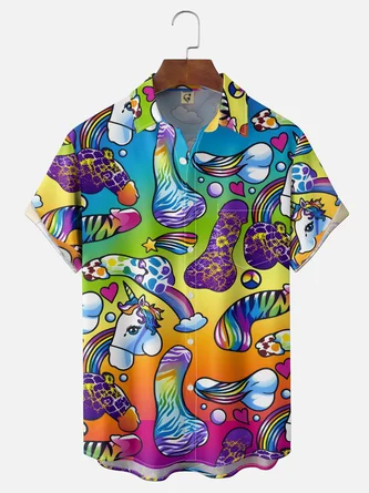 Moisture wicking Ugly Gradient Chest Pocket Holiday Hawaiian shirt