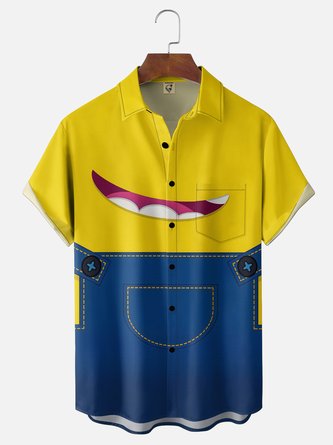Moisture Wicking Fun Chest Pocket Holiday Hawaiian Shirt