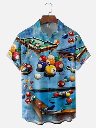 Moisture Wicking Gradient Art Print Chest Pocket Hawaiian Shirt