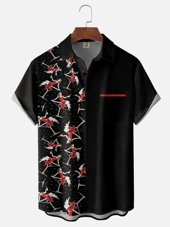 Moisture Wicking Cocktail Chest Pocket Hawaiian Shirt