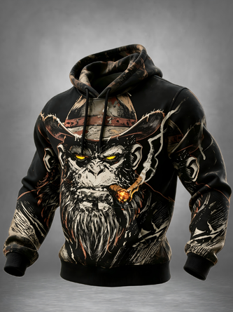 Gorilla Cowboy Kangaroo Pocket Hoodie Sweatshirt
