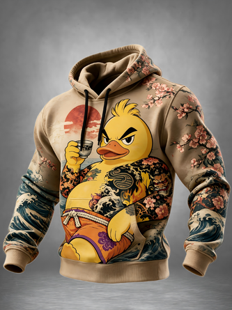 Japanese Style Duck Kangaroo Pocket Hoodie Sweatshirt
