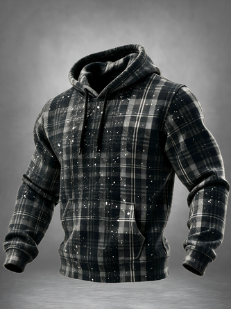 Arti Plaid Kangaroo Pocket Hoodie Sweatshirt