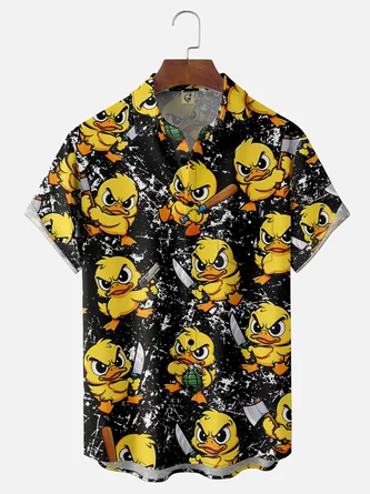 Moisture Wicking Gradient Little Duck & Dagger Chest Pocket Hawaiian Shirt