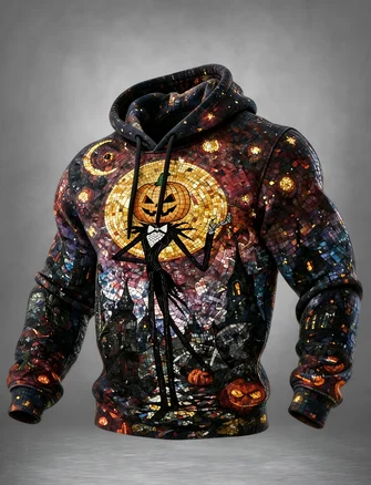 Halloween Pumpkin Kangaroo Pocket Hoodie Sweatshirt