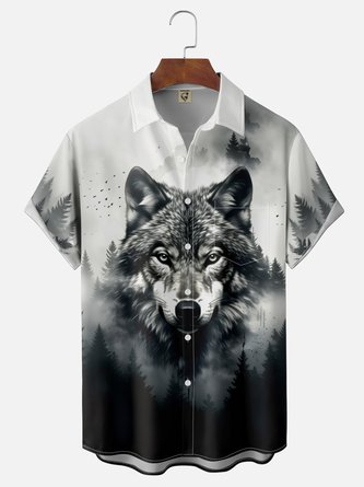 Moisture Wicking Timberwolf Chest Pocket Hawaiian Shirt