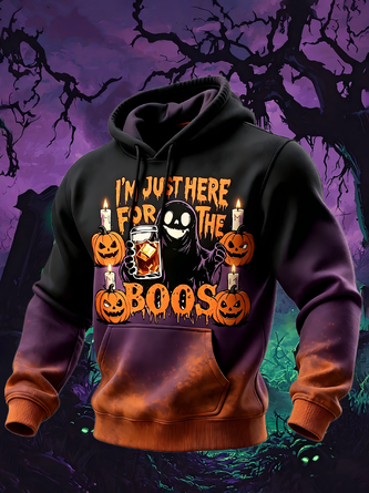Halloween Ghost Kangaroo Pocket Hoodie Sweatshirt