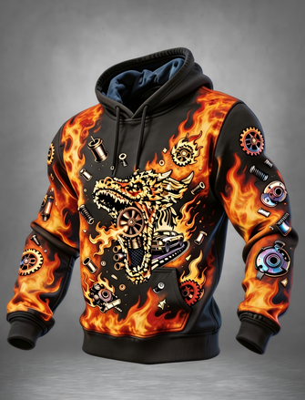 Street Culture Motorcycling Kangaroo Pocket Hoodie Sweatshirt