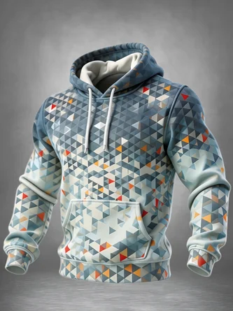 Geometry Triangles Kangaroo Pocket Hoodie Sweatshirt