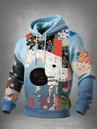 Abstract Creative Patterns Kangaroo Pocket Hoodie Sweatshirt