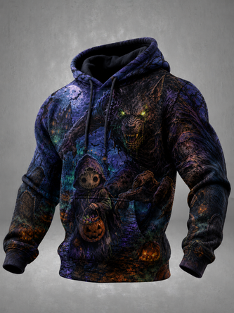 Halloween wolf Kangaroo Pocket Hoodie Sweatshirt
