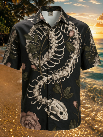 Moisture Wicking Snake Chest Pocket Hawaiian Shirt