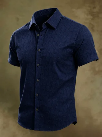 Moisture Wicking Abstract Geometric Line Art Casual Shirt