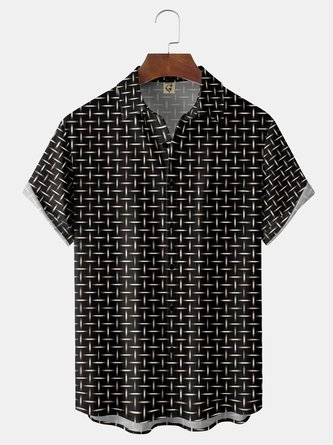 Moisture wicking Geometric Chest Pocket Casual Shirt