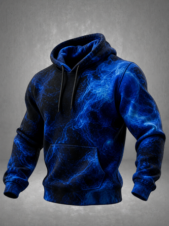 Flame 3D Print Casual Kangaroo Pocket Hoodie Sweatshirt
