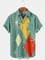 Geo Print Shirt Diamond Shape Collar Vintage Shorts Sleeve Up To 4XLT Shirt