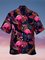 Men's Botanical Flamingo Print Casual Short Sleeve Hawaiian Shirt