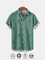 Cotton and Linen Style Coconut Print Lapel Cozy Linen Shirt
