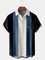 Mens Retro Geo Print Lapel Loose Short Sleeve Bowling Shirts
