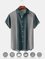 Men's Striped Print Moisture Wicking Fabric Fashion Hawaiian Lapel Short Sleeve Shirts