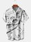 Casual Style Music Series Note Musical Instrument Element Pattern Lapel Short-Sleeved Shirt Print Top