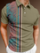Holiday Style Hawaii Series Plant Leaves Geometric Color Block Element Pattern Lapel Short-Sleeved Polo Print Top