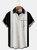 Mens Crucifix Print Casual Breathable Short Sleeve Bowling Shirts