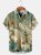 Mens Japanese Ukiyoe Grus Japonensis Lapel Loose Chest Pocket Short Sleeve Funky Hawaiian Shirts