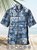 Men's Retro Music Coconut Tree Print Casual Breathable Hawaiian Short Sleeve Shirt