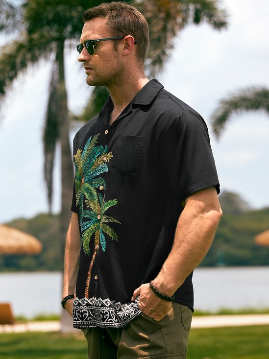 Hardaddy® Cotton Coconut Tree Aloha Shirt