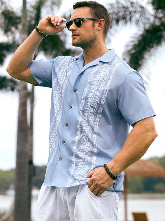Hardaddy® Cotton Plants Chest Pocket Bowling shirt