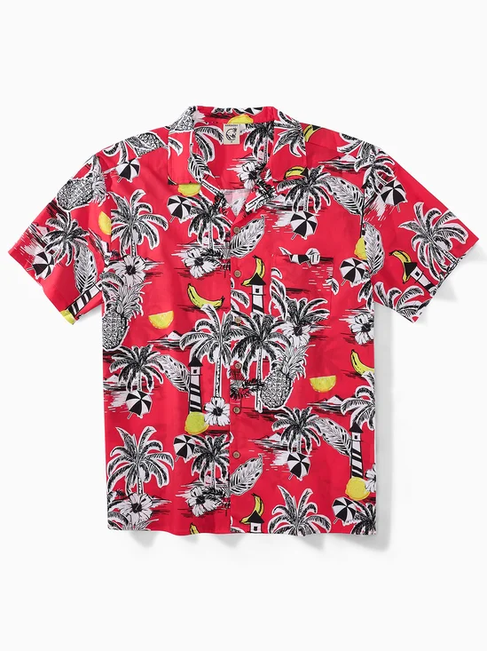 Hardaddy® Cotton Fancy Palm Aloha Shirt