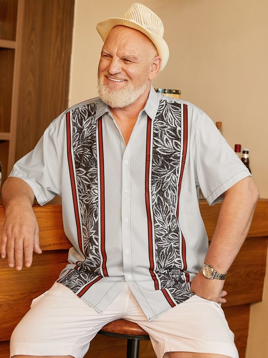 Bowling Shirt For Men Retro 1950s Button Down Short Maldives