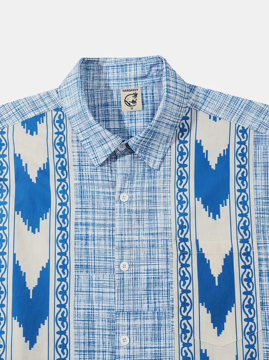 Hardaddy® Cotton Geomatric Bowling Shirt