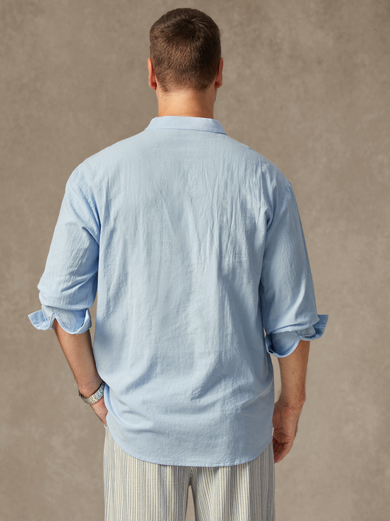 Hardaddy Cotton Feather Long Sleeve Casual Shirt