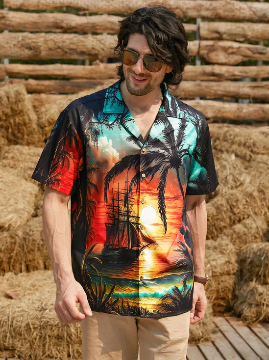 Hardaddy Coconut Tree Short Sleeve Hawaiian Shirt